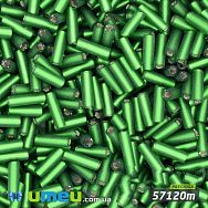 Бісер чеський Стеклярус 3, №57120m, Зелений блискучий матовий, 7 мм (BIS-025498)