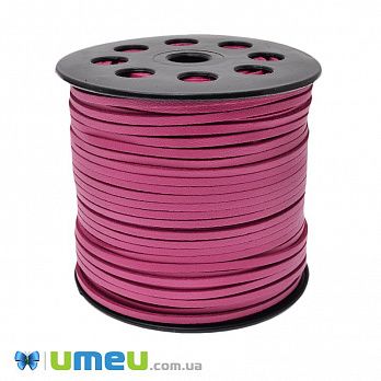 Замшево-кожаный шнур, 3 мм, Малиновый яркий (LEN-044166)