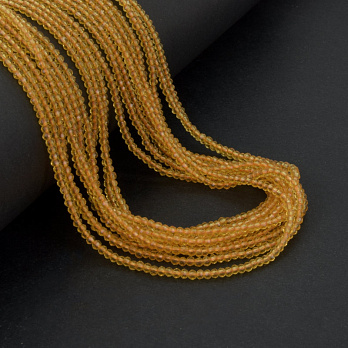 Бусины круглые граненые, 2 мм, Оранжевые (BUS-057355)