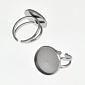 Кільце з нерж. сталі під кабошон 16 мм, Темне срібло (OSN-060537)
