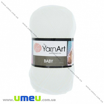 Пряжа YarnArt Baby 50 г, 150 м, Белая 501 (YAR-025245)