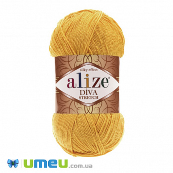 Пряжа Alize Diva Stretch 100 г, 400 м, Помаранчева 488 (YAR-038358)