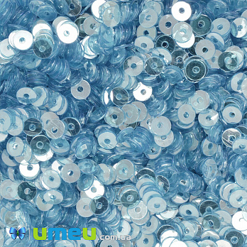 Паєтки Індія круглі плоскі, 4 мм, Блакитні (PAI-042000)
