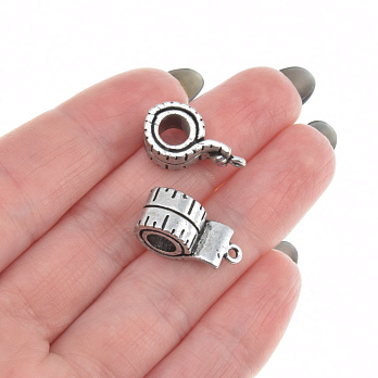 Намистини мет. Рулетка, 19х8 мм, Античне срібло (BUS-007434)