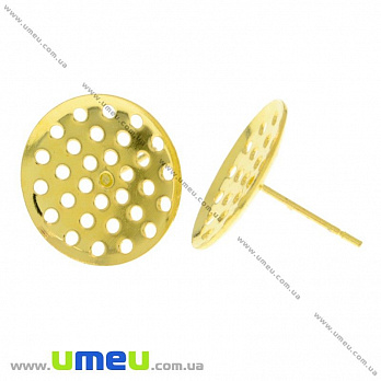 Пусеты с ситечком 16 мм, Золото, 16х14 мм (OSN-018206)