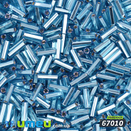 Бісер чеський Стеклярус 3, №67010, Аквамарин блискучий, 7 мм (BIS-010170)