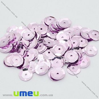 Пайетки Китай круглые граненые, 10 мм, Сиреневые (PAI-031978)