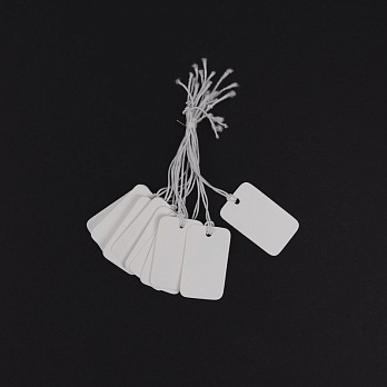 Бірки для подарунків, 25х15 мм, Білі (UPK-056259)