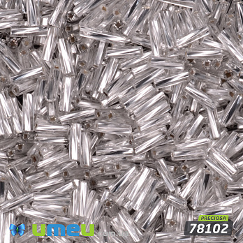 Бисер чешский Стеклярус 3, №78102, Серебристый блестящий скрученный, 7 мм (BIS-050535)