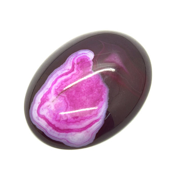 Кабошон нат. камень Агат малиновый, Овал, 39,6х29,6 мм (KAB-059261)