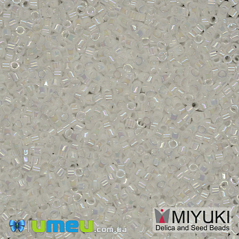 Бисер японский Miyuki Delica 11/0 DB202, Белый жемчужный АВ (BIS-040588)