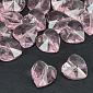 Намистина скляна, Серце грановане, 14х14х9 мм, Рожева (BUS-059986)
