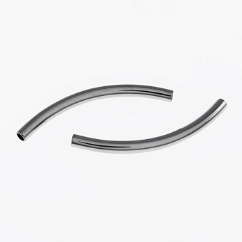 Намистина з нержавіючої сталі Трубочка, 50х4 мм, Темне срібло (STL-055708)