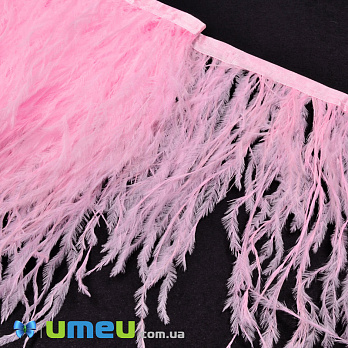 Перья страуса на ленте, 10-15 см, Розовые светлые (PER-040298)