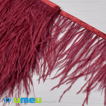 Перья страуса на ленте, 10-15 см, Марсала (PER-040311)
