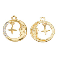 Підвіска метал. Кругла зі стразами, 20х17 мм, Світле золото (POD-053541)