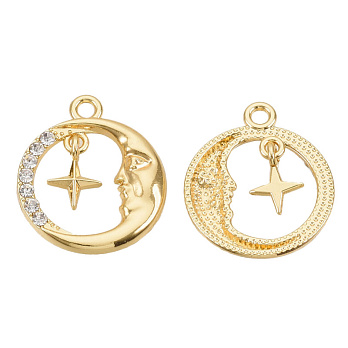 Підвіска метал. Кругла зі стразами, 20х17 мм, Світле золото (POD-053541)