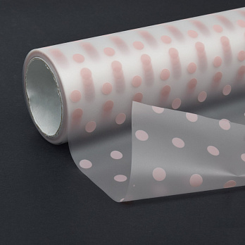 Упаковочная пленка, Горох розовый, 60смх10м (UPK-060270)