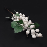 Гілка з ягідками шипшини в снігу, 55 см, Біла (DIF-056953)