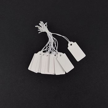 Бірки для подарунків, 26х13 мм, Білі (UPK-056257)