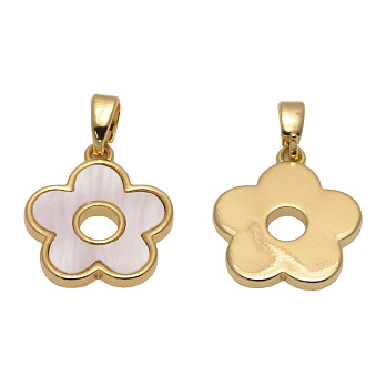 Подвеска мет. с перламутром, Цветок, 17х15 мм, Покрытие 18 kt (POD-056173)