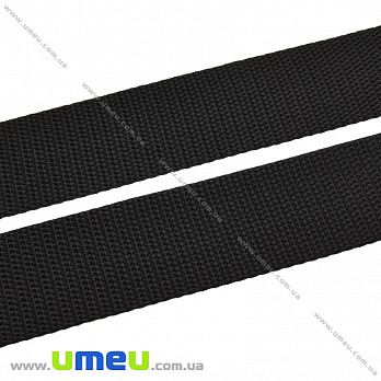 Лента ременная для рюкзаков (стропа), 40 мм, Черная (LEN-034630)