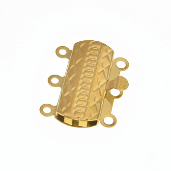 Замок-защіпка на 3 нитки з нержавіючої сталі, 19,5х14 мм, Золото (STL-057019)