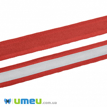 Тесьма світловідбиваюча на стрічці, 20 мм, Червона (LEN-047580)