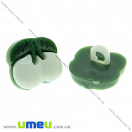 Пуговица пластиковая на ножке Вишенка, 13х12 мм, Белая (PUG-017795)