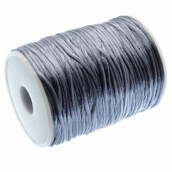 Атласный нейлоновый шнур, 2 мм, Серый (LEN-007136)