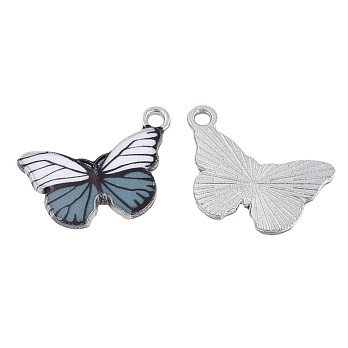 Подвеска метал. Бабочка серая, 20х13,5 мм, Темное серебро (POD-053744)