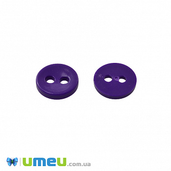 Гудзик пластиковий Круглий, 11,5 мм, Фіолетовий (PUG-047941)