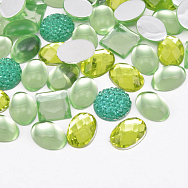 Кабошони пластикові, Мікс салатовий (KAB-060976)