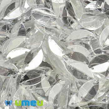 Пайетки Индия лодочка, 14х9 мм, Белые (PAI-037993)