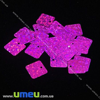 Пайетки Китай квадратные, 12,5х12,5 мм, Малиновые (PAI-013134)