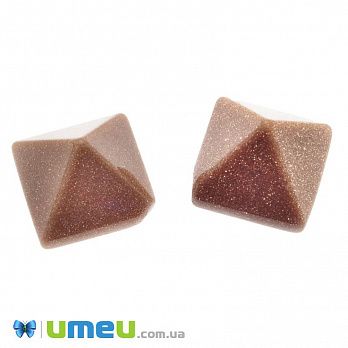 Кабошон нат. камень Авантюрин Золотой песок (2 сорт), Пирамида, 14х14х10 мм (KAB-042027)