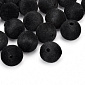 Бусины бархатные, Круглые, 12 мм, Черные (BUS-060179)