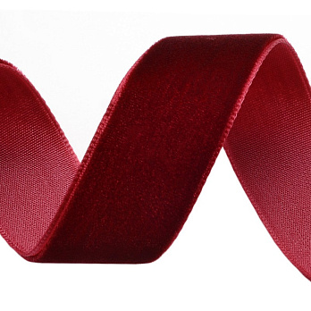 Лента бархатная, 25 мм, Бордовая (LEN-052253)