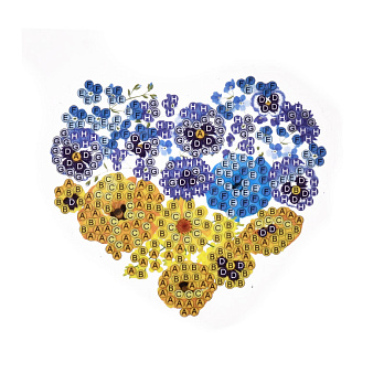 Набор алмазной живописи (наклейка) 8,5х7,5 см, Цветущее сердце (SXM-052501)