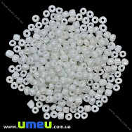 Бисер китайский крупный, 6/0, Белый перламутровый, 4 мм (BIS-018299)