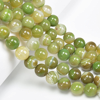 Бусины Агат зеленый, Натур. камень, 10 мм, Круглые, 19 см (BUS-060726)