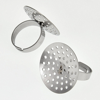 Кольцо из нерж. стали с ситечком 25 мм, Темное серебро (OSN-060523)