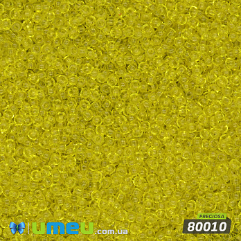 Бісер чеський 14/0 №80010, Жовтий, Прозорий (BIS-048039)