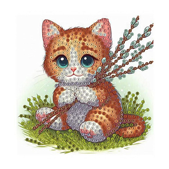 Набір алмазного живопису (наклейка) 11х11 см, Котики (SXM-056484)
