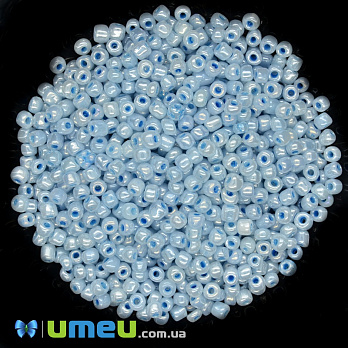 Бісер китайський великий, 6/0, Блакитний перламутровий, 4 мм (BIS-037722)