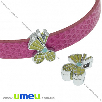 Бусина мет. Ананасы, 13х8 мм, Темное серебро (BUS-036256)