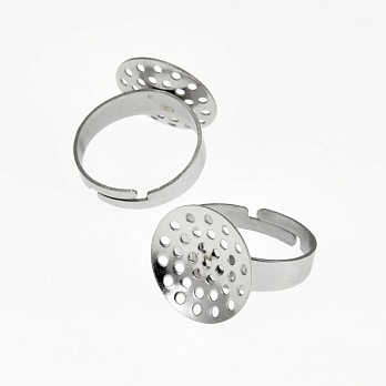 Кольцо из нерж. стали с ситечком 16 мм, Темное серебро (OSN-060522)