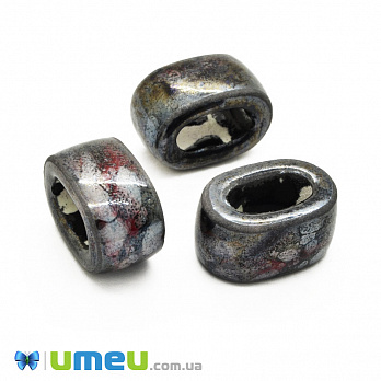 Бусина керамическая, 19х10х13 мм, Черная (BUS-010528)