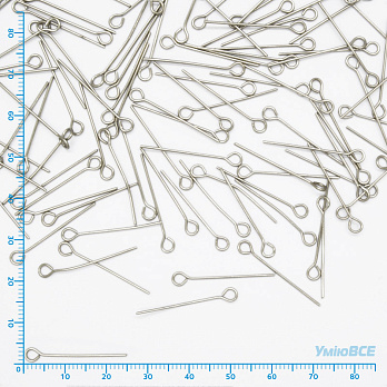 Булавки із нерж. сталі, 25 мм, Темне срібло (STL-056218)
