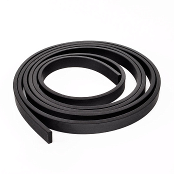 Шнур каучуковий плоский, 6х2 мм, Чорний (LEN-053578)